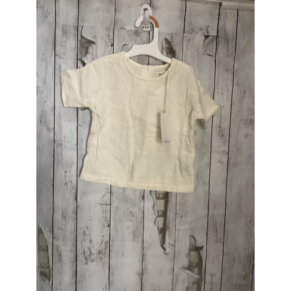 Hart + Land White T-Shirt Short Sleeve Crop Top for Girls Size Medium